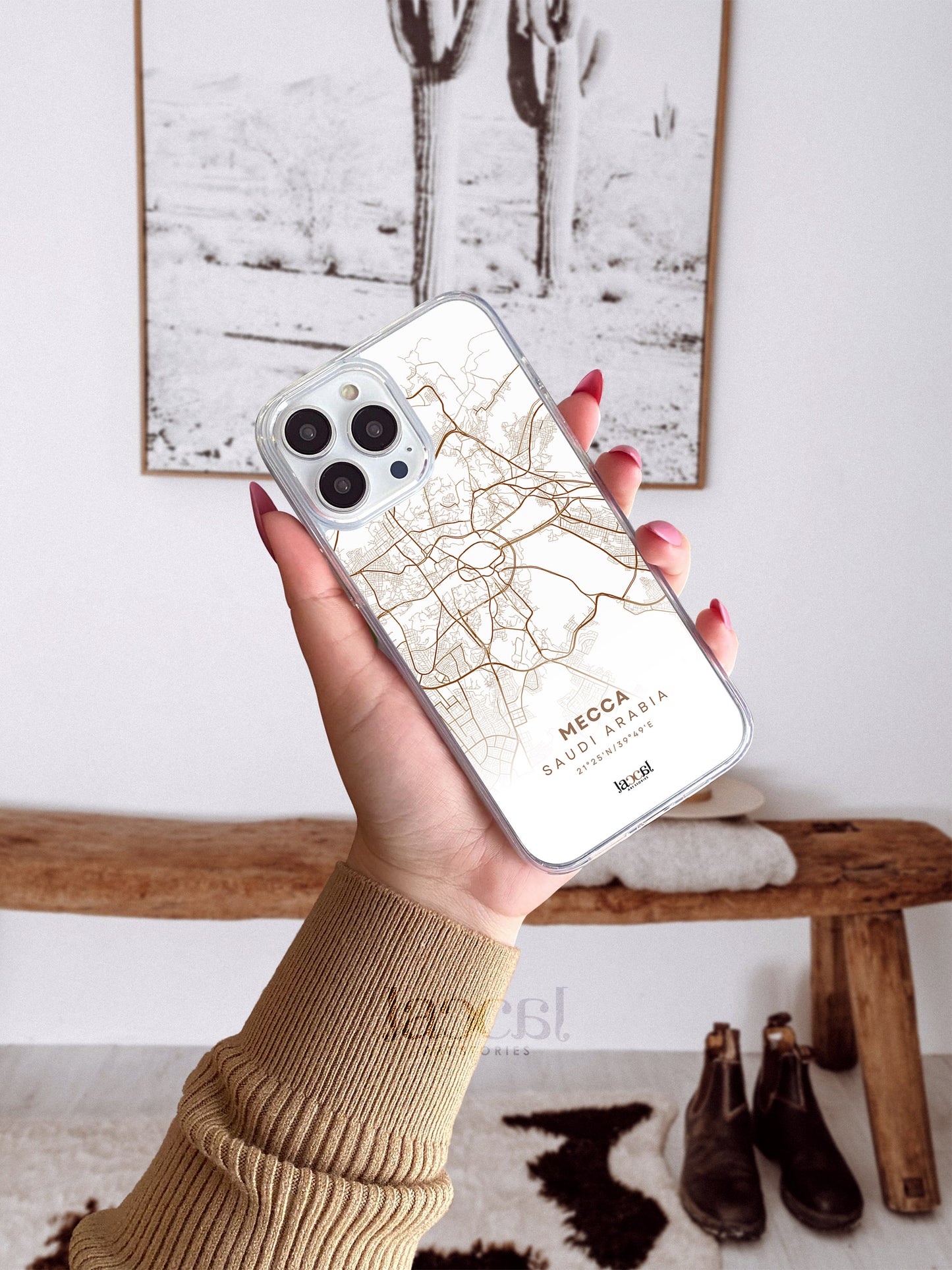 Mecca City Map iPhone Clear Case