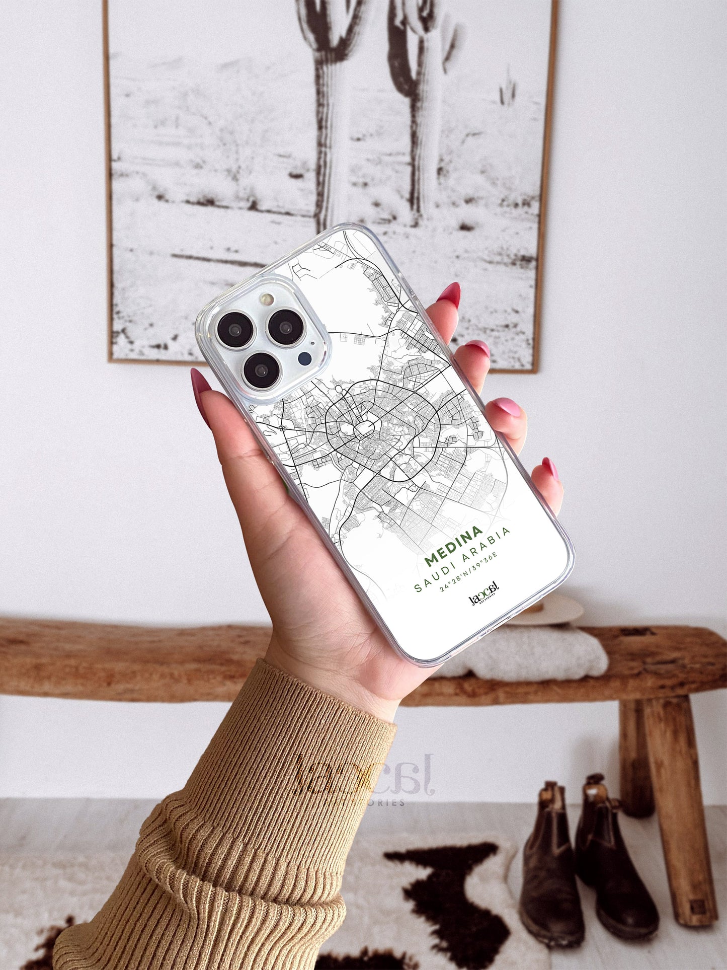 Medina City Map iPhone Clear Case