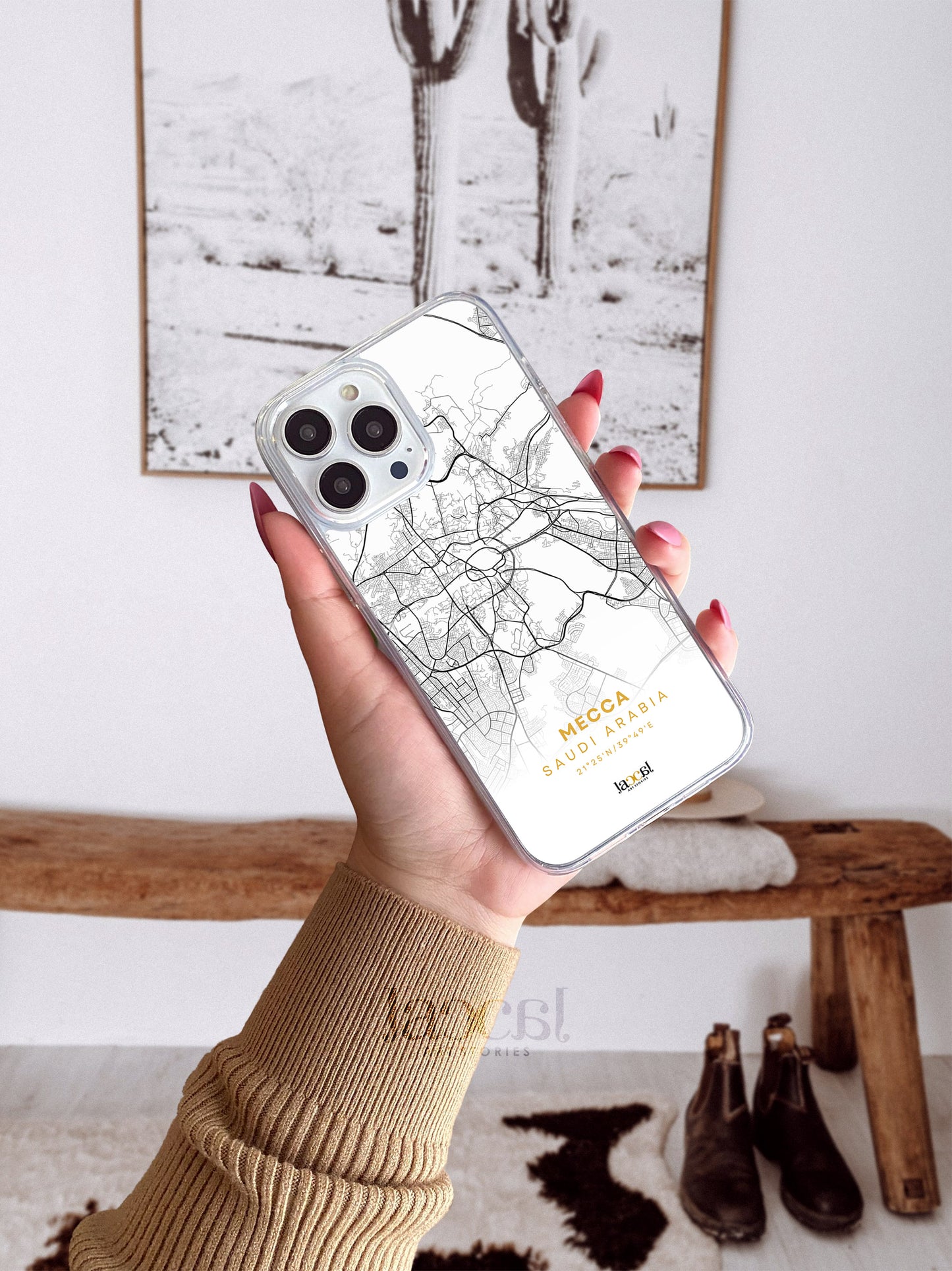 Mecca City Map iPhone Clear Case