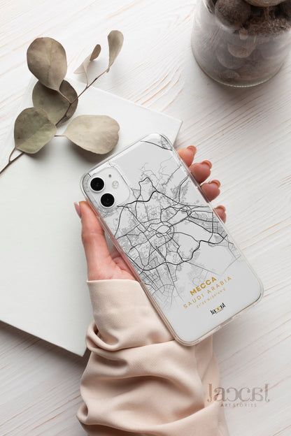 Mecca City Map iPhone Clear Case